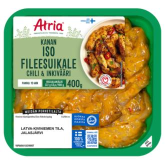 Atria kanan iso fileesuikale chili & inkivääri 400 g kalorit ja ravintosisältö - 122 kcal