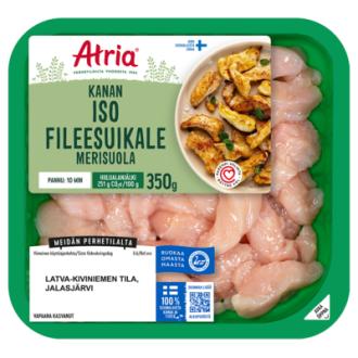 Atria kanan iso fileesuikale merisuola 350 g kalorit ja ravintosisältö - 86 kcal
