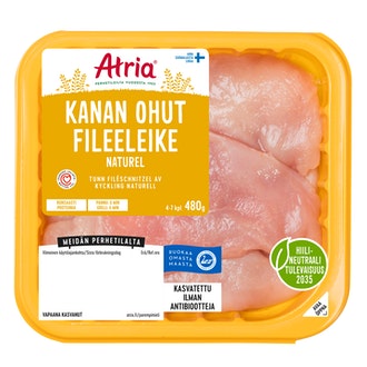 Atria Kanan Ohut Fileeleike Naturel 480g kalorit ja ravintosisältö