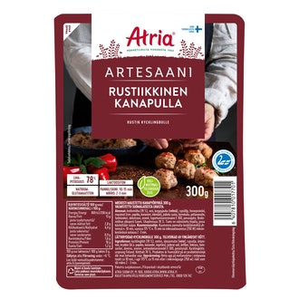 Atria Artesaani rustiikkinen kanapulla 300g kalorit ja ravintosisältö - 208 kcal