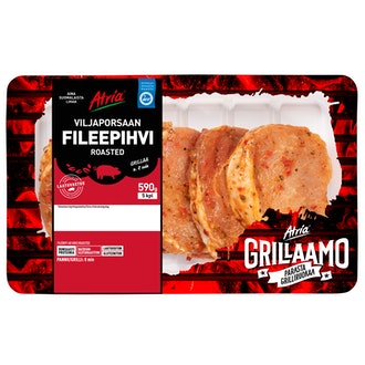 Atria Viljaporsaan fileepihvi Roasted 590g kalorit ja ravintosisältö - 126 kcal