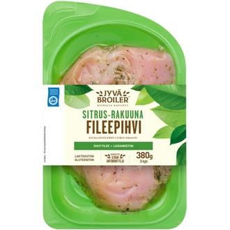 Jyväbroiler Broilerin Fileepihvi Sitrus-Rakuuna 380g kalorit ja ravintosisältö - 94 kcal