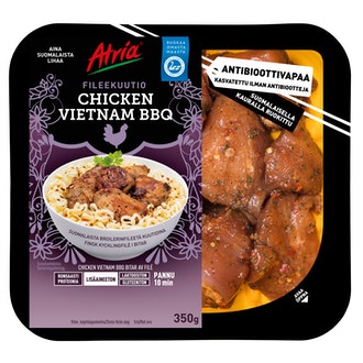 Atria kanan fileekuutio 350g Vietnam BBQ kalorit ja ravintosisältö - 109 kcal