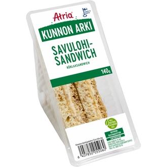 Atria Kunnon Arki Savulohisandwich 140g kalorit ja ravintosisältö - 294 kcal
