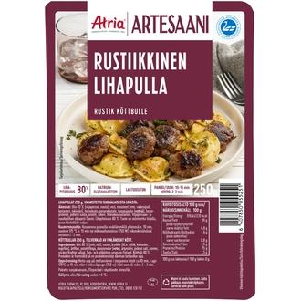 Atria Artesaani Rustiikkinen Lihapulla 250g kalorit ja ravintosisältö