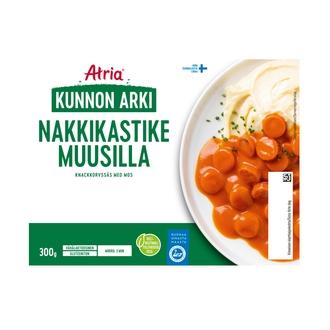 Atria Kunnon Arki Nakkikastike Muusilla 300g kalorit ja ravintosisältö