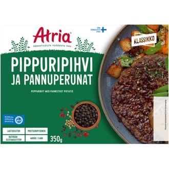 Atria Pippuripihvi ja Pannuperunat 350g kalorit ja ravintosisältö - 158 kcal