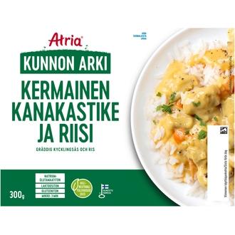 Atria Kunnon Arki Kermainen Kanakastike ja Riisi 300g kalorit ja ravintosisältö
