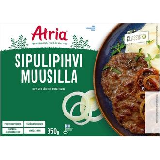 Atria Sipulipihvi Muusilla 350g kalorit ja ravintosisältö - 145 kcal