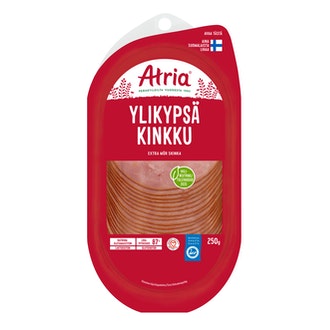 Atria ylikypsä kinkku 250g kalorit ja ravintosisältö
