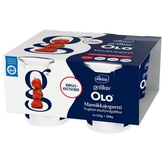 Valio Gefilus® OLO™ jogurtti 4x125 g mansikka laktoositon kalorit ja ravintosisältö