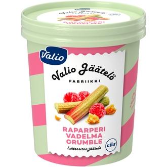 Valio jäätelö 480 ml raparperi-vadelma crumble laktoositon kalorit ja ravintosisältö