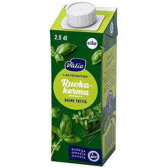 Valio ruokakerma 2,5dl kolme yrttiä UHT laktoositon kalorit ja ravintosisältö - 122 kcal