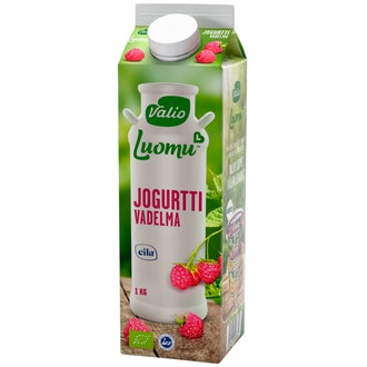 Valio Luomu jogurtti 1 kg vadelma laktoositon kalorit ja ravintosisältö - 73 kcal