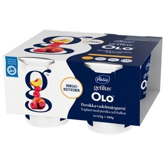 Valio Gefilus® OLO™ jogurtti 4x125 g persikka-vadelma laktoositon kalorit ja ravintosisältö