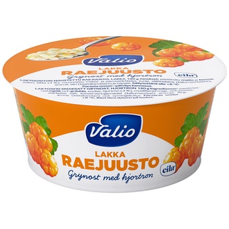 Valio raejuusto lakka 130 g laktoositon kalorit ja ravintosisältö - 121 kcal