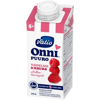 Valio Onni vadelma-kaurapuuro 215 g UHT kalorit ja ravintosisältö - 90 kcal