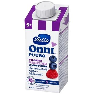 Valio Onni vadelma-mustikkapuuro 215 g UHT kalorit ja ravintosisältö