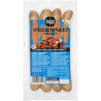 Gold&Green® Vegenakki 220 g Chorizo kalorit ja ravintosisältö
