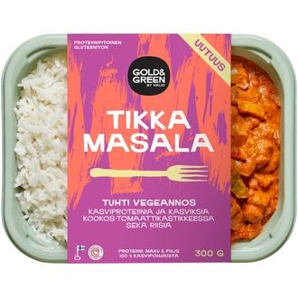 Gold&Green® Tikka Masala ja riisi 300 g kalorit ja ravintosisältö