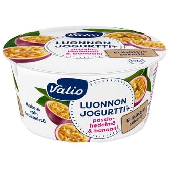 Valio Luonnonjogurtti+™ passiohedelmä & banaani 150 g ei lisättyä sokeria, laktoositon kalorit ja ravintosisältö - 75 kcal