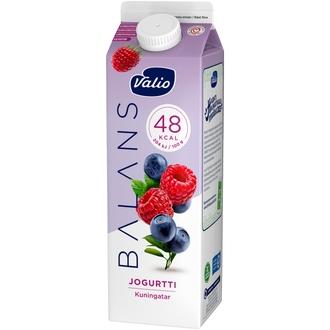 Valio Balans jogurtti 1 kg kuningatar rasvaton laktoositon kalorit ja ravintosisältö - 48 kcal