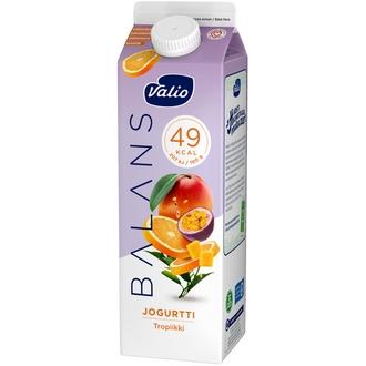 Valio Balans jogurtti 1 kg tropiikki rasvaton laktoositon kalorit ja ravintosisältö - 49 kcal