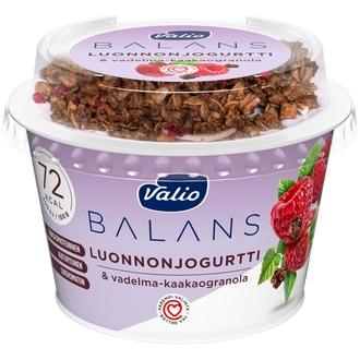 Valio Balans luonnonjogurtti ja vadelma-kaakaogranola 200 g laktoositon kalorit ja ravintosisältö - 72 kcal