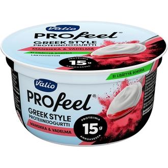 Valio PROfeel® Greek Style proteiinijogurtti 160 g mansikka-vadelma laktoositon kalorit ja ravintosisältö - 64 kcal