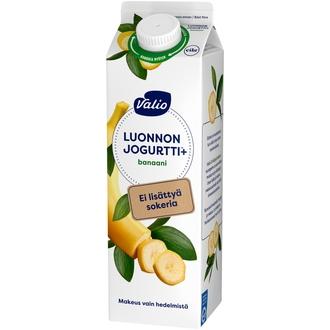 Valio Luonnonjogurtti+™ banaani 1 kg ei lisättyä sokeria, laktoositon kalorit ja ravintosisältö