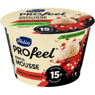 Valio PROfeel® kerrosmousse 150 g vanilja & mansikka laktoositon kalorit ja ravintosisältö - 72 kcal
