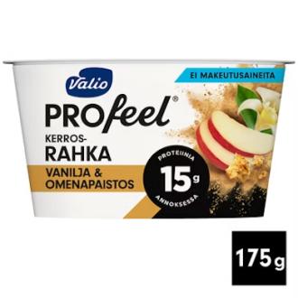 Valio PROfeel kerrosrahka 175g vanilja-omenapaistos laktoositon kalorit ja ravintosisältö - 72 kcal