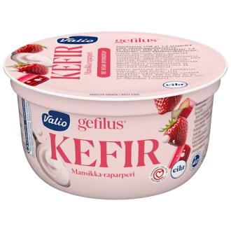 Valio Gefilus Kefir 150g mansikka-raparperi laktoositon kalorit ja ravintosisältö - 64 kcal