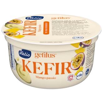 Valio Gefilus Kefir 150g mango-passio laktoositon kalorit ja ravintosisältö - 65 kcal