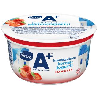 Valio A+ kreikkalainen kerrosjogurtti 150g mansikka laktoositon kalorit ja ravintosisältö - 73 kcal