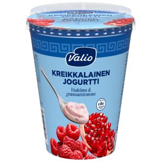 Valio kreikkalainen jogurtti 400g vadelma-granaattiomena laktoositon kalorit ja ravintosisältö - 116 kcal
