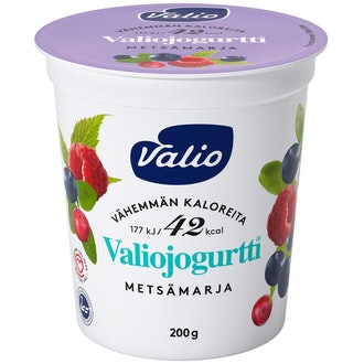 Valiojogurtti 200g vähemmän kaloreita metsämarja HYLA kalorit ja ravintosisältö