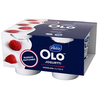 Olo jogurtti 4x125g vadelma lakton kalorit ja ravintosisältö - 97 kcal