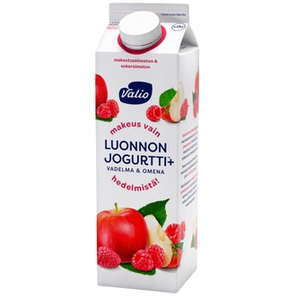 Valio Luonnonjogurtti+ 1kg vadelma&omena laktoositon kalorit ja ravintosisältö - 72 kcal
