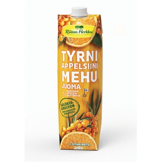 Riitan Herkku Tyrni-Appelsiini mehujuoma 1l kalorit ja ravintosisältö