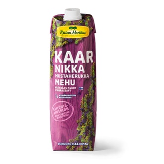 Riitan Herkku kaarnikka-mustaherukkamehu 1l kalorit ja ravintosisältö