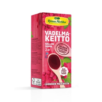 Riitan Herkku Vadelmakeitto 2 dl kalorit ja ravintosisältö
