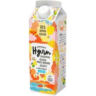 Juustoportti Hyvin jogurtti 1 kg passion-mango-banaani laktoositon kalorit ja ravintosisältö