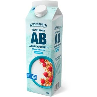 Juustoportti täyteläinen AB-luonnonjogurtti 1 kg maustamaton laktoositon kalorit ja ravintosisältö