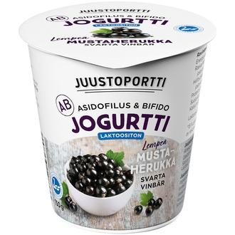 Juustoportti AB-jogurtti 150 g mustaherukka laktoositon kalorit ja ravintosisältö