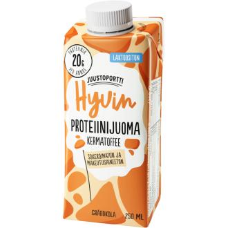 Juustoportti Hyvin proteiinijuoma 250ml kermatoffee laktoositon kalorit ja ravintosisältö - 63 kcal