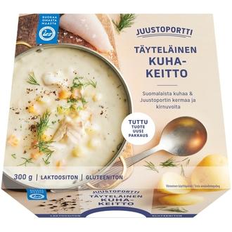 Juustoportti Täyteläinen Kuhakeitto 300g laktoositon, gluteeniton kalorit ja ravintosisältö