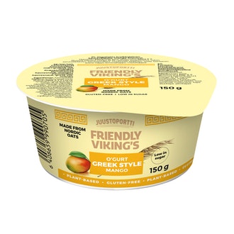 Juustoportti Friendly Viking´s kreikkalainen kauravälipala 150g mango kalorit ja ravintosisältö