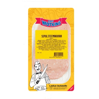 Chef Wotkins Sipuliteemakkara leikkelemakkara 150g kalorit ja ravintosisältö