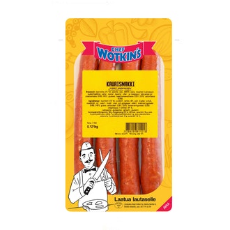 Chef Wotkins 240g Kaurisnakki ruokamakkara kalorit ja ravintosisältö